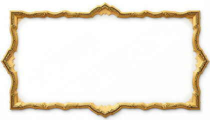 Ornate golden vintage picture frame with decorative edges.