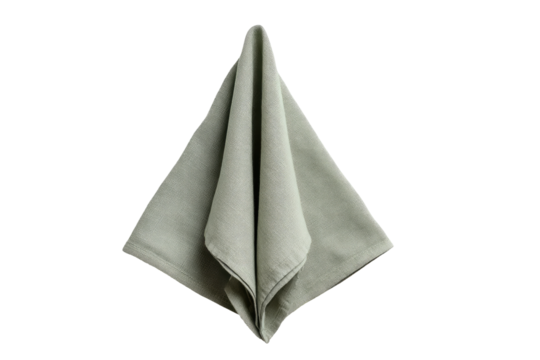 Folded light-gray linen napkin