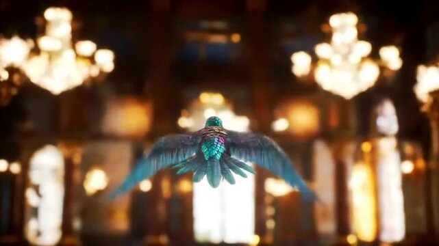 parrot with jeweled wings flying