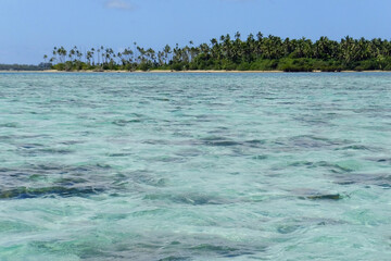 Small island off the coast of Tongatapu island in Tonga