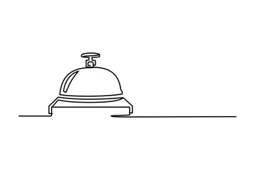 Continuous Line Sketch of a Hotel Bell – Ring for Service Graphic