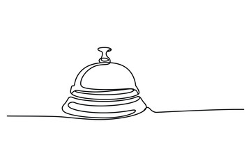 Obraz premium Single Line Drawing of a Service Bell – Minimalist Hospitality Graphic