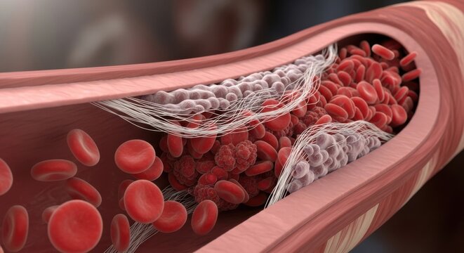 Illustrating Atherosclerosis And Arterial Plaque Buildup Within A Human Blood Vessel