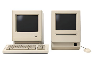 Vintage Computers Retro Desktop CRT Monitors and Keyboards