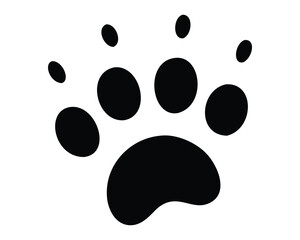 Cat paw print vector icon on white background