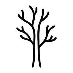Hand holding a tree vector silhouette illustration
