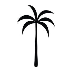 A vibrant tropical beach sunset with a silhouette of a palm tree © bknasimdesigner