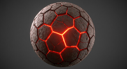 Cracked Stone Sphere with Red Core – Pressure in Heart