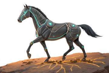 Obraz premium Cybernetic Stallion A Futuristic Robotic Horse Design