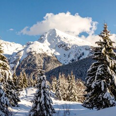 Snowy mountain vista (1)