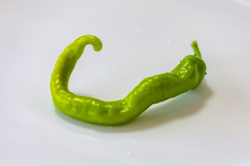 Shishito pepper Capsicum Annuum japonsea, or Japanese sweet pepper, not spicy and very tasty