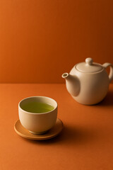 Traditional Japanese Green Tea Set Still Life.