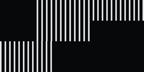 Abstract Striped black and white pattern with a smooth transition from black to white thin broken lines. Vector background