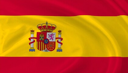 Obraz premium Spanish Flag Waving in the Wind 