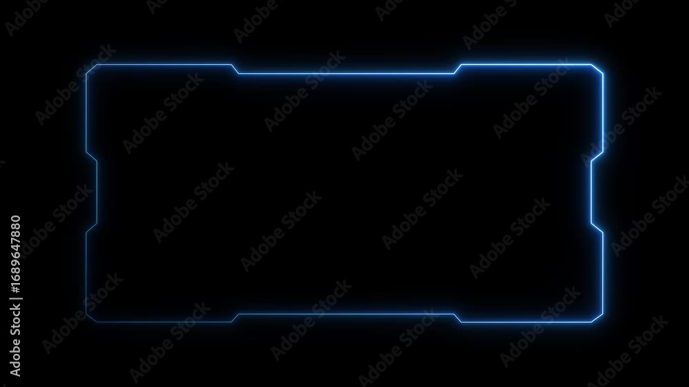 Poster futuristic digital hud cyber frame technology for video overlay templates. digital hud futuristic mo