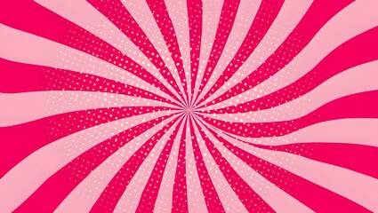 Vibrant Pink Comic Pop Art Sunburst Background