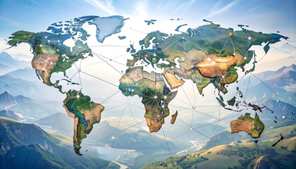 Global network map, nature-inspired