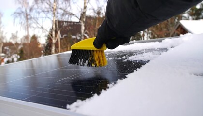 Removing snow from a solar panel