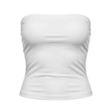 Women's blank white strapless tube top mockup
