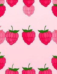 Repeating pattern of raspberries