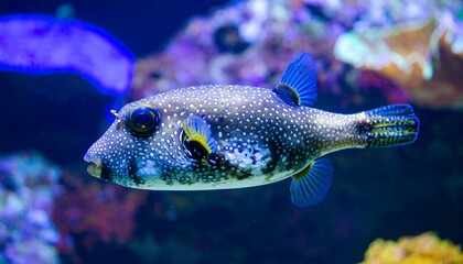 A pufferfish in an aquarium