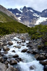 Valle Francés en el Parque Nacional Torres del Paine. Chile.