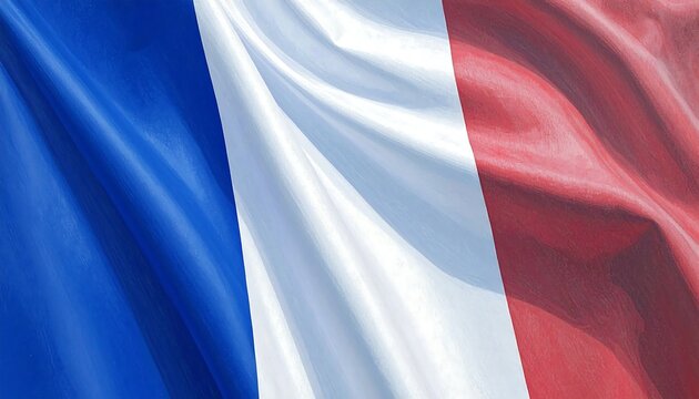 Rippled French flag close-up