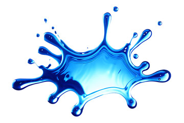 Naklejka premium Blue water splash with droplets and reflections on background liquid isolated on a transparent background
