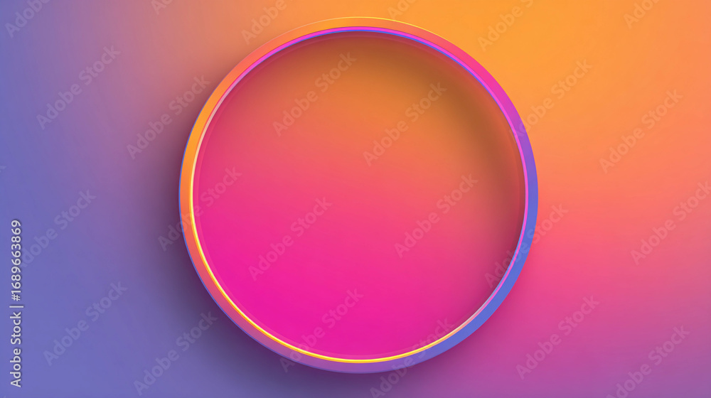 Poster abstract circular design with gradient colors showcasing vibrant hues