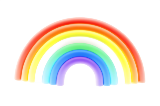 Vibrant Rainbow Arc on Background colors spectrum isolated on a transparent background