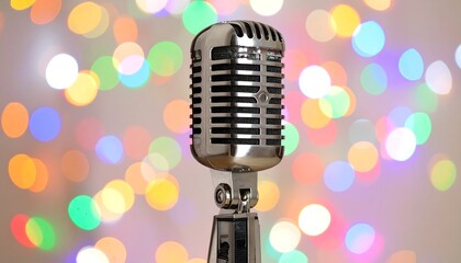 Retro microphone against a bokeh background (2)