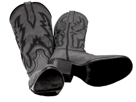 Western Cowboy Boots Halftone Graphic on footwear leather isolated on a transparent background
