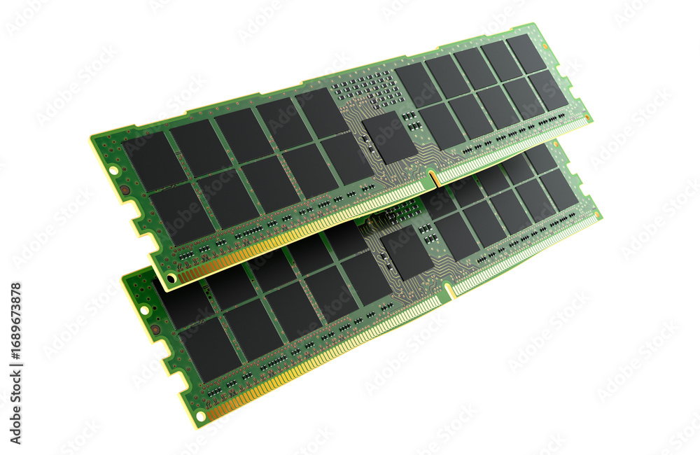 Aufkleber Computer ram memory modules. 3D rendering