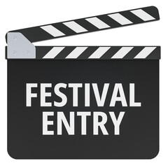 Obraz premium Festival Entry concept with movie clapperboard. 3D rendering