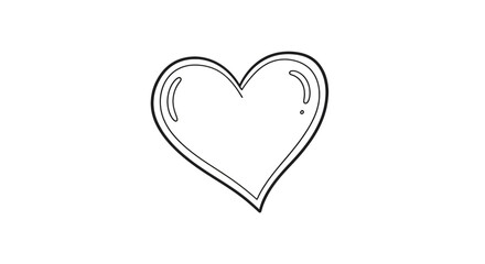 Simple heart isolated on transparent background, a handdrawn doodle with a clean outline, perfect for adding a touch of love and affection to any design or message
