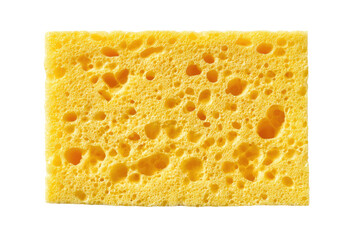 Close-up of a yellow cleaning sponge