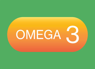 Fish oil supplement, single colorful capsule icon, gelatin shell, fish oil, omega 3, Vitamin pill. Evening primrose oil or borage . Healthy lifestyle concept Vector illustration EPS 10.