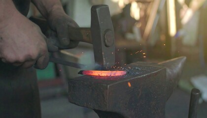 Hot metal being hammered (1)
