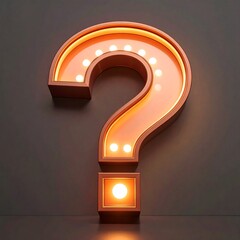 Retro question mark illuminated