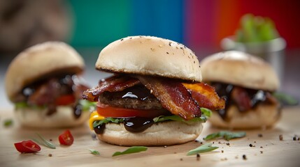Delicious Bacon Cheeseburger Sliders with BBQ Glaze