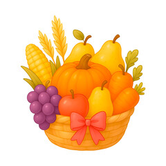 Autumn Fruit and Vegetable Basket