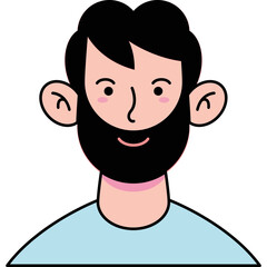Avatar Male User Vector Illustration