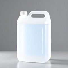 White plastic jug filled with light blue liquid