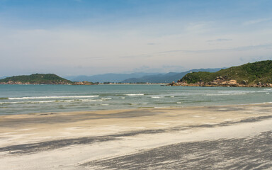 A view of Naufragados beach, famous tourist destination in the South of Florianopolis island - Brazil