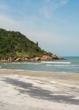 A view of Naufragados beach, famous tourist destination in the South of Florianopolis island - Brazil