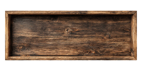 Naklejka premium Dark Brown Wooden Tray Isolated On Transparent Background