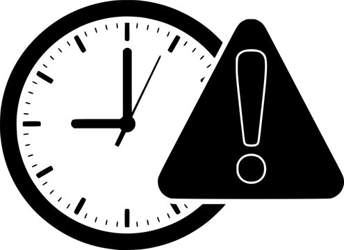 Clock is showing the time limit with an exclamation point alerting about a deadline
