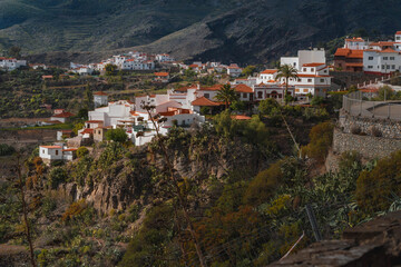 charming town in the mountains of Gran Canaria at sunset