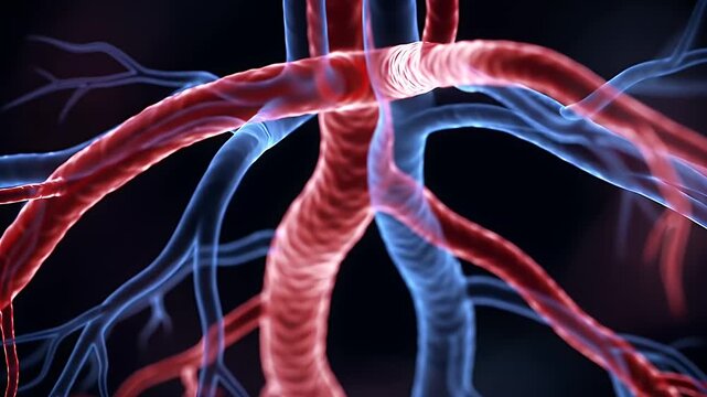 Blood Vessels with Network, and Human Anatomy.