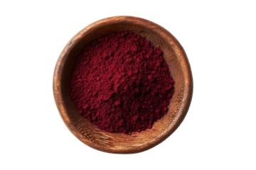 Deep crimson powder in a wooden bowl (4)